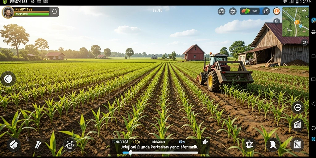 Tangkapan layar gameplay FENDY188 yang menunjukkan aktivitas bertani yang seru.