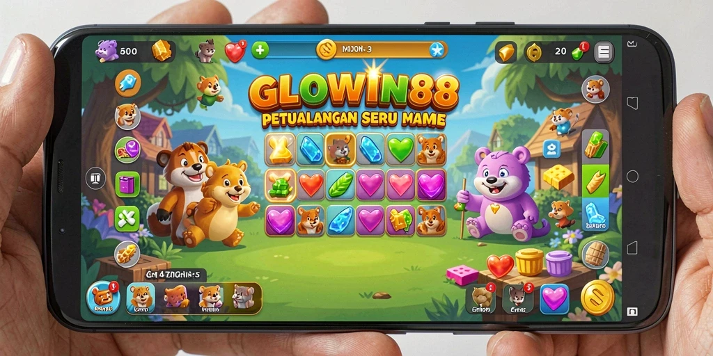 Tampilan gameplay seru dari GLOWIN88 dalam kategori Match-3.