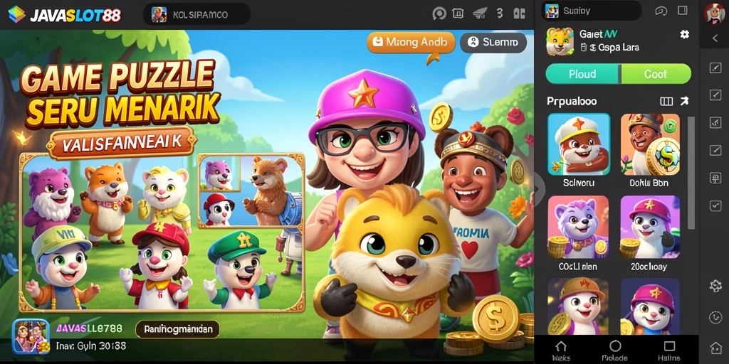 Screenshot utama menunjukkan gameplay seru dari JAVASLOT88.