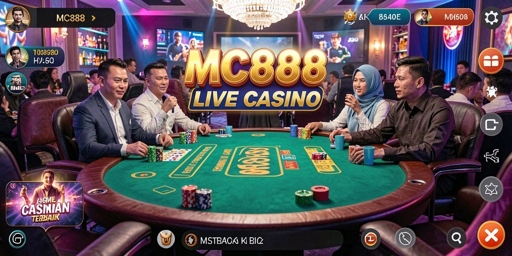 Tampilan gameplay Live Casino dengan dealer profesional di MC888.