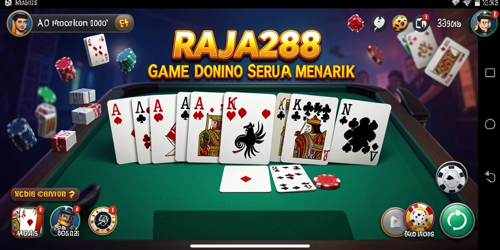 Tampilan gameplay seru di RAJA288 dengan elemen Domino.