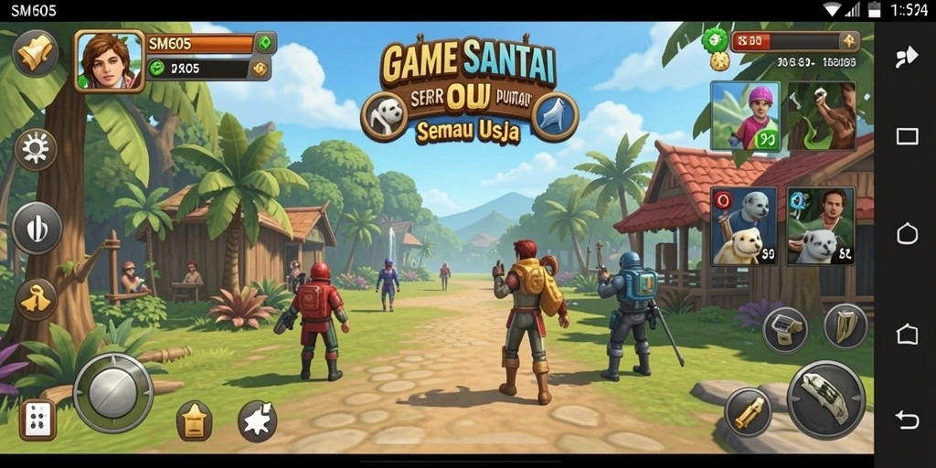 Screenshot gameplay menampilkan aksi santai yang seru di SM605.
