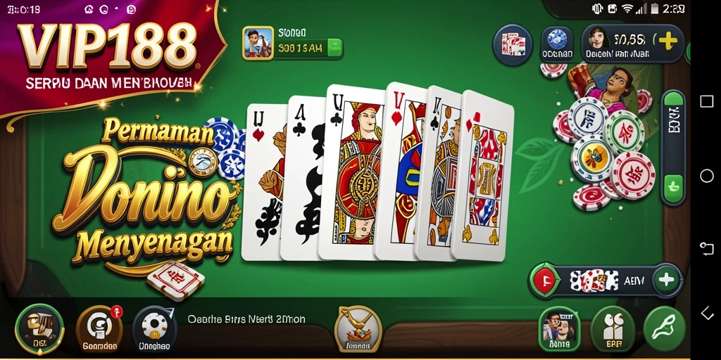 Tampilan menarik dari gameplay Domino VIP188 yang seru.